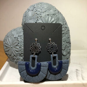 Boucles d'oreille Maya bleu pailleté